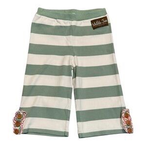 Matilda Jane Sage and White Striped capris pants